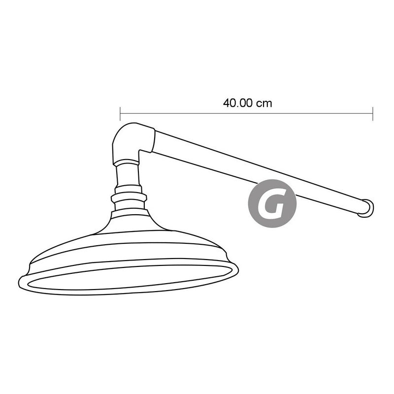 Ducha  20cm En Cobre  Níquel Antiguo Con Tubo 40cm