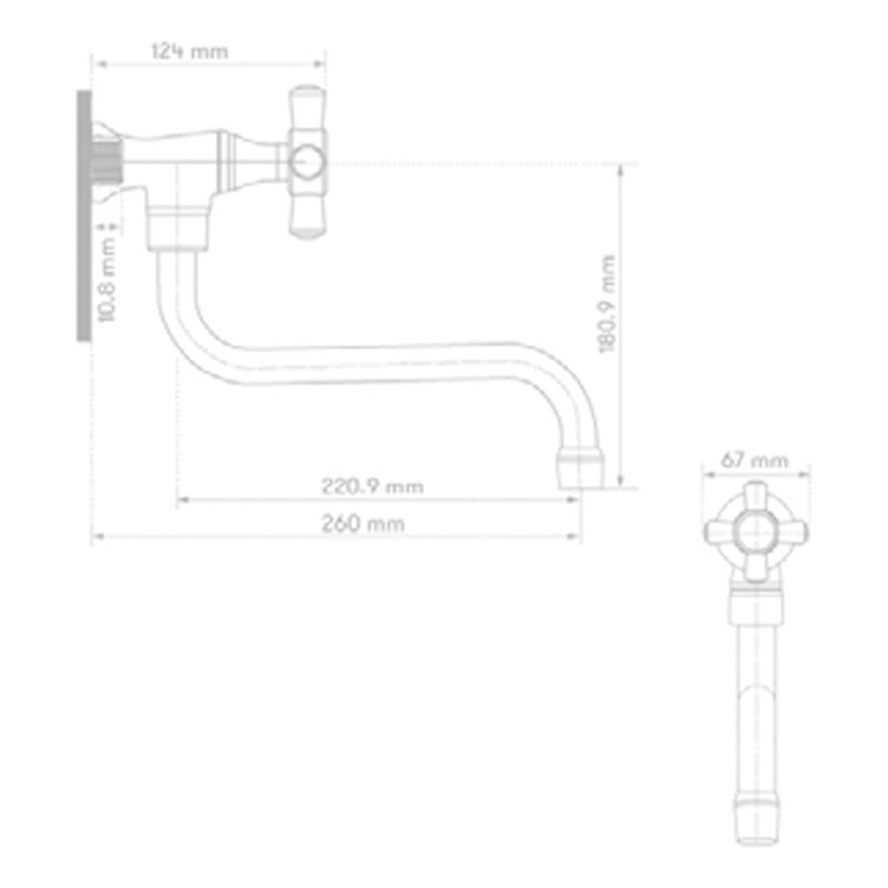 Griferia De Pared Tipo S Cromada Helvetia