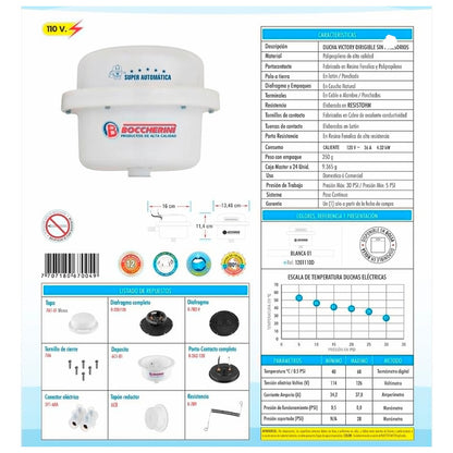 Ducha Eléctrica Victory Blanca Automática 110v