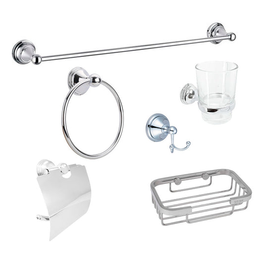 Juego De Accesorios Para Baño Metalico Cromado