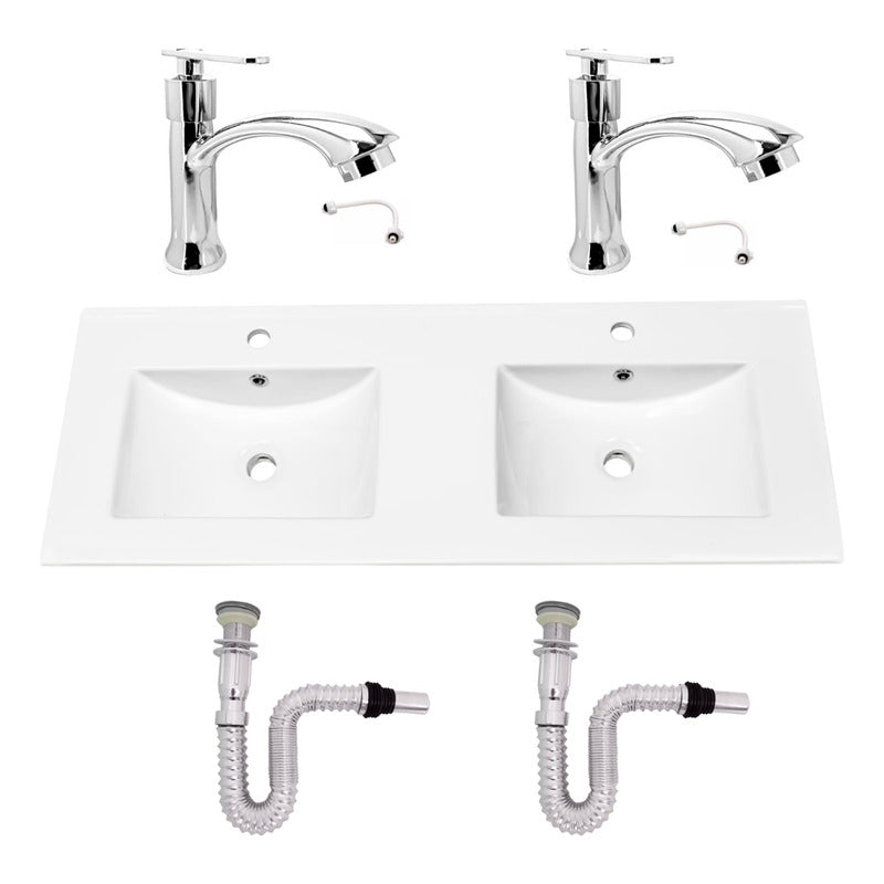 Kit Placa Doble Lavam.121*46.5cm+grif.ag.fria+push Flex16