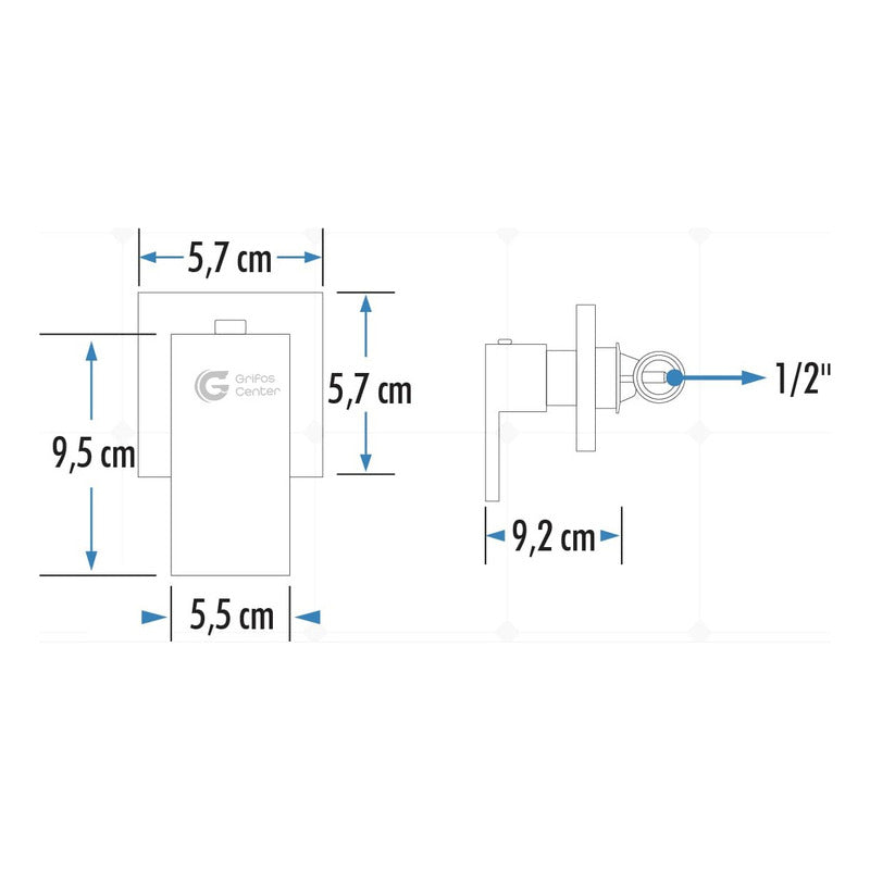 Registro De Ducha Cuadrado Agua Fría Cromado