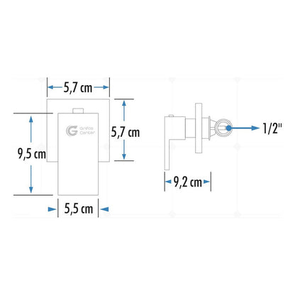 Registro De Ducha Cuadrado Agua Fría Cromado