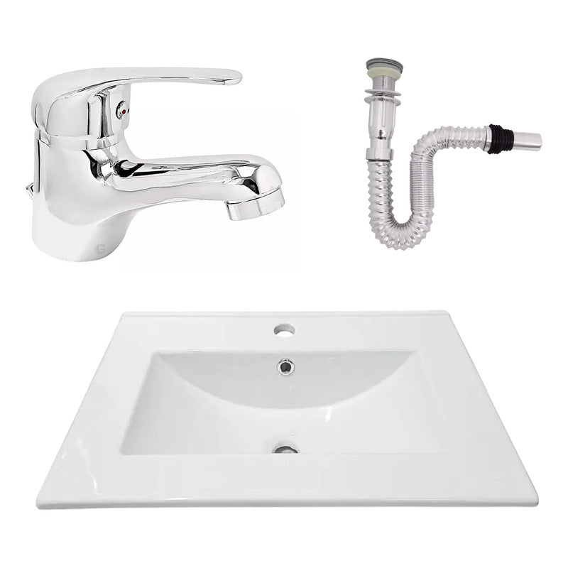 Kit Placa Lavam. 61*46.5cm+griferia Monocontrol+push Flex20
