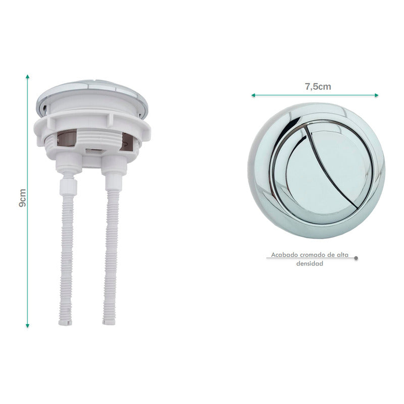 Botón De Sanitario Doble Descarga Grande De 2,5