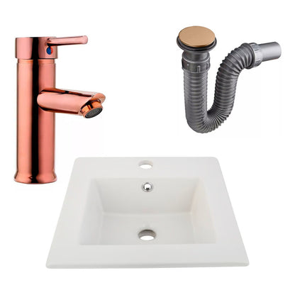 Combo Placa Lavamanos 41*41+griferia Monocontrol+push Rose2