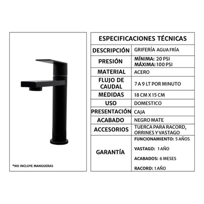 Kit Placa Lavamanos 61*40cm+griferia Agua Fria+push Flex. 11