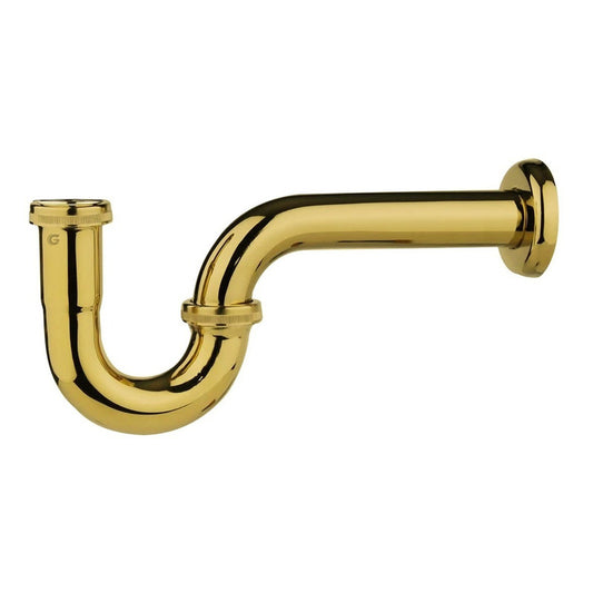 Sifón En P Metálico Dorado Oro Vintage