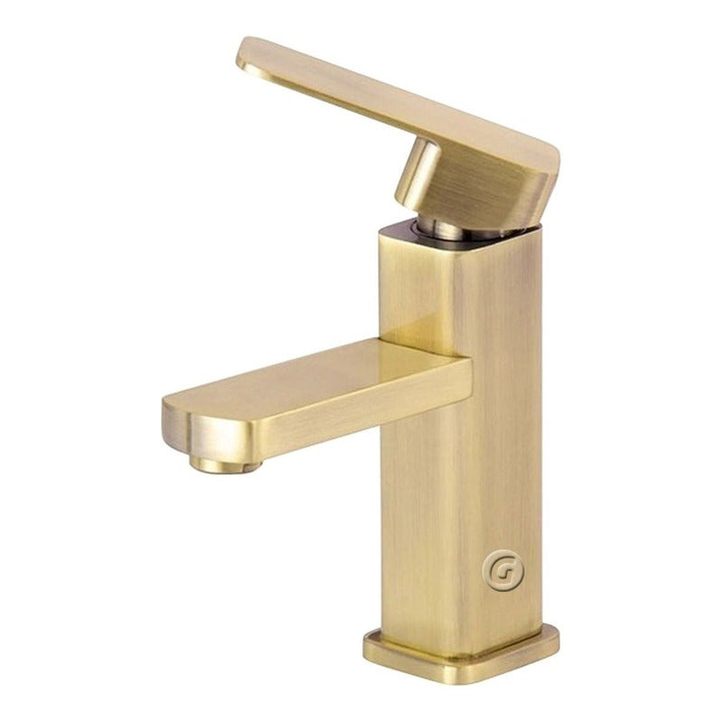 Mezclador Lavamanos Bajo Cuadrado Acabado Bronce