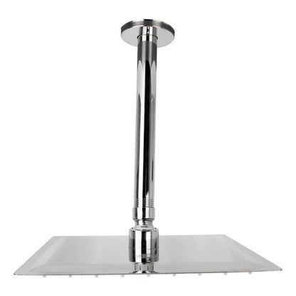 Ducha, Regadera Cuadrada Metálica, 40 Cm Con Tubo De Techo