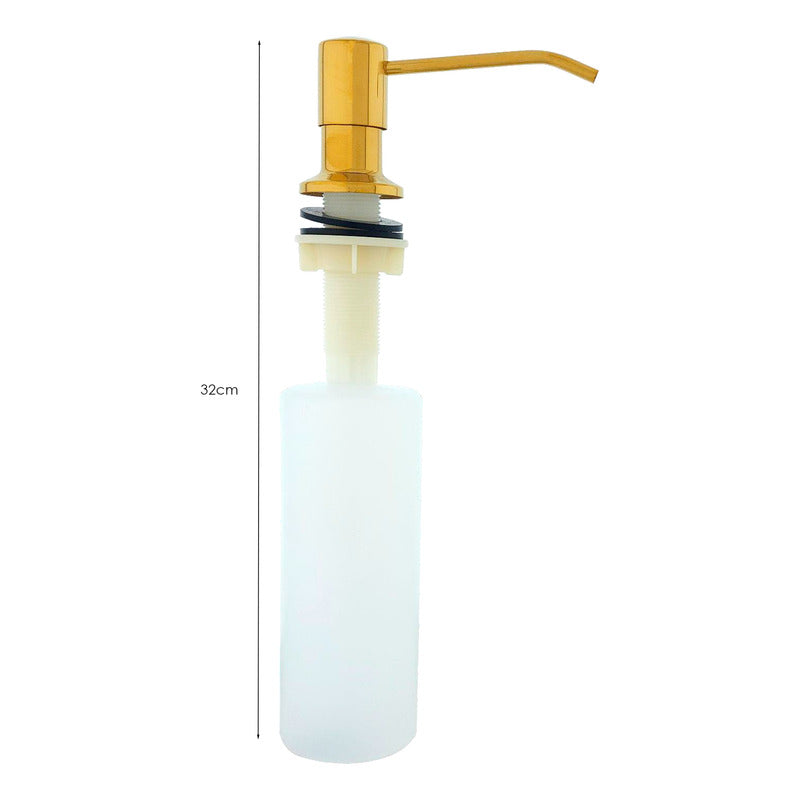 Dispensador Jabón Mesa De Cocina Tapa Dorada