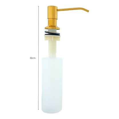 Dispensador Jabón Mesa De Cocina Tapa Dorada