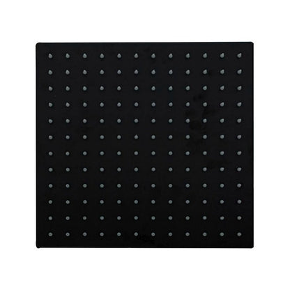 Ducha Cuadrada Negra En Acero 304-12 PuLG