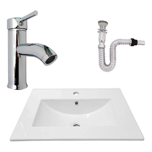 Kit Placa Lavam. 61*46.5cm+griferia Monocontrol+push Flex24
