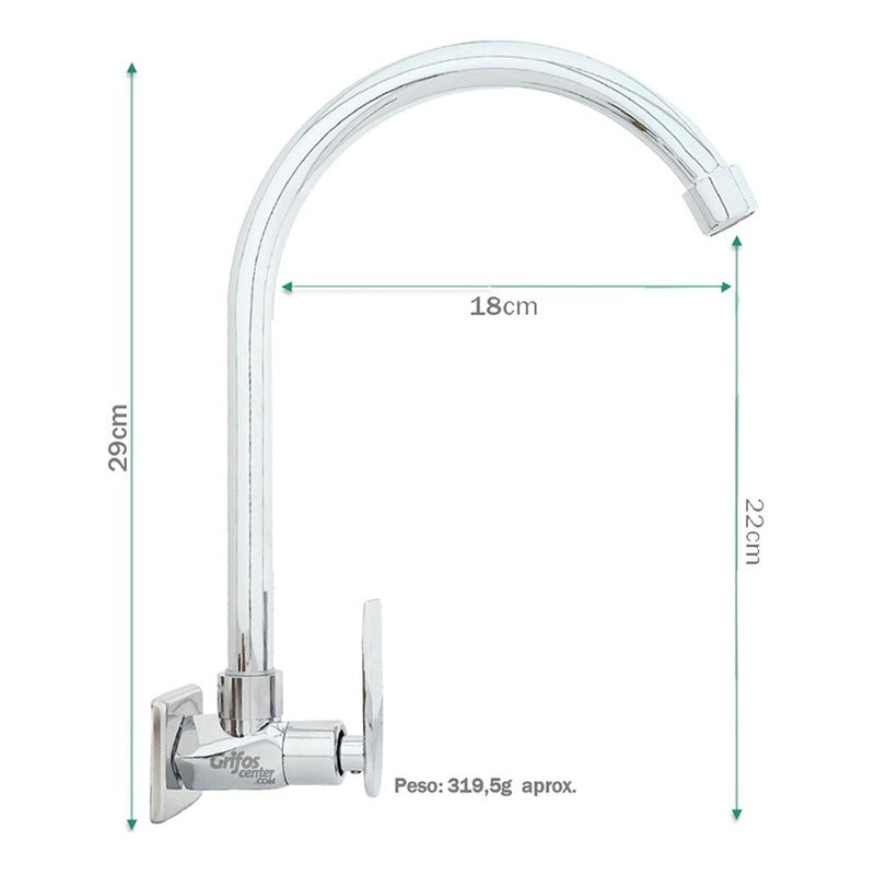 Grifería De Pared Agua Fría Cuello Ganso Tunicia