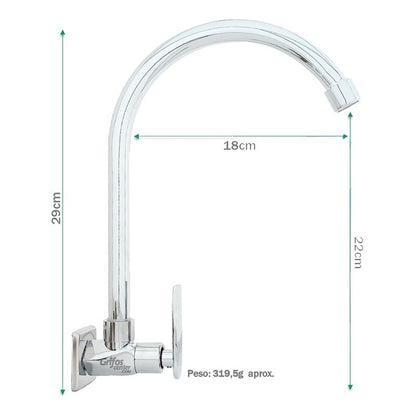 Grifería De Pared Agua Fría Cuello Ganso Tunicia