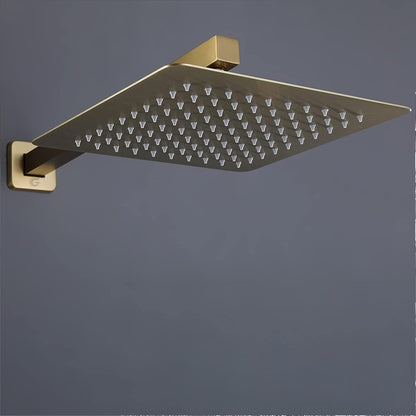 Regadera Ducha Cuadrada Metalica 20x20 Con Tubo Oro Vintage