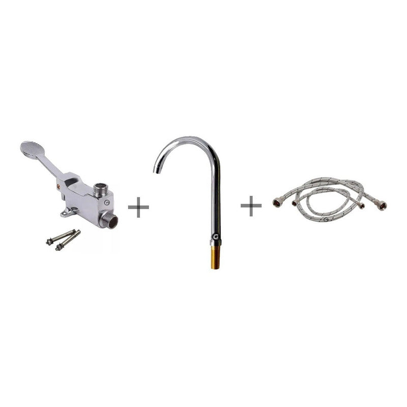 Kit Valvula De Pedal + Cuello Alto + Acoples Institucional