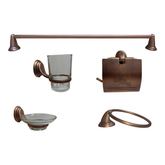 Kit Accesorios Para Baño Incluye 5 Piezas Cobre Antiguo
