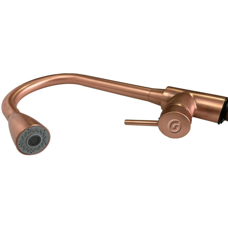Llave Griferia Lavaplatos Extraible Acabado Cobre Satin
