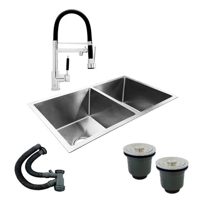 Combo Lavaplatos Doble 77*45cm+griferia Escual+accesorios