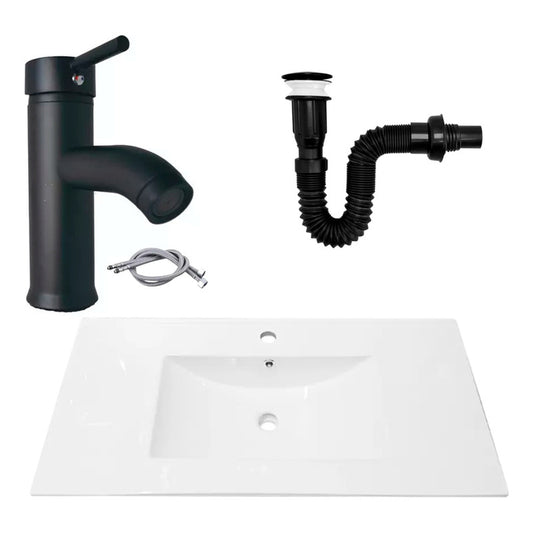 Combo Placa Lavamanos 91*46,5cm+grif.monocontrol+push Negro5
