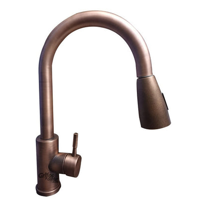 Grifería Vintage Lavaplatos Extraíble Cobre Antiguo