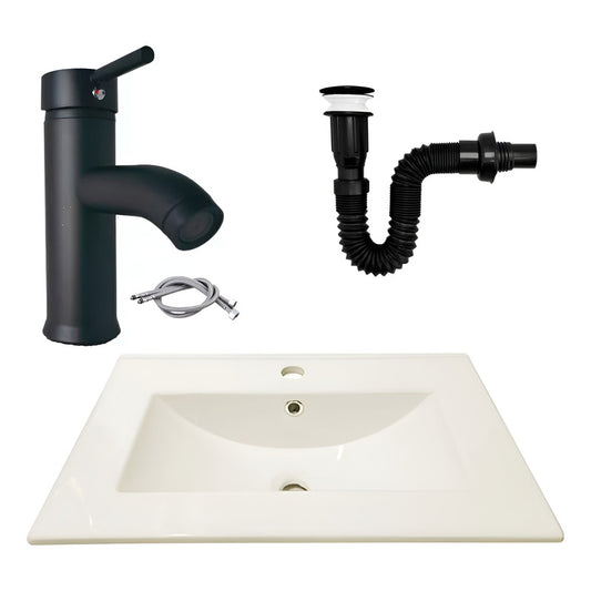 Combo Placa Lavamanos 61*46,5cm+grif.monocontrol+push Negro5