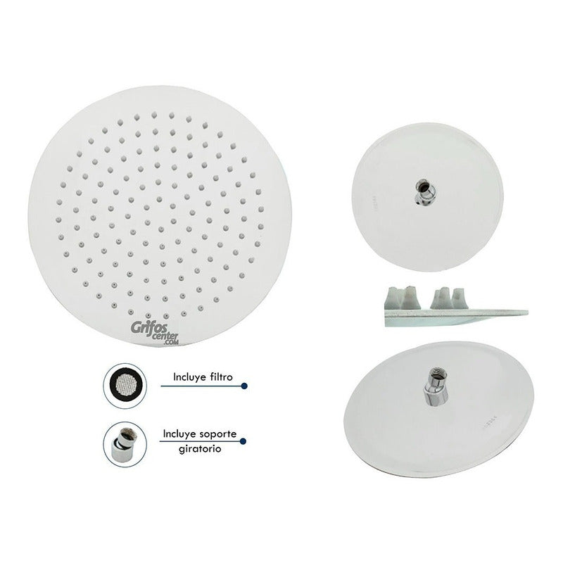 Ducha Redonda 4  En Acero 304 - 8 PuLG.