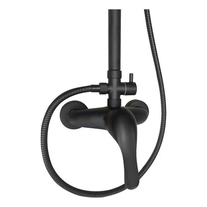 Columna De Ducha Baño Alta Negro Mate