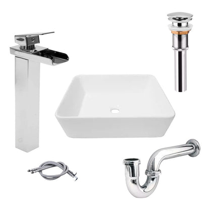 Combo Lavamanos Rectang.+griferia Monocontrol+push+sifon Gf9