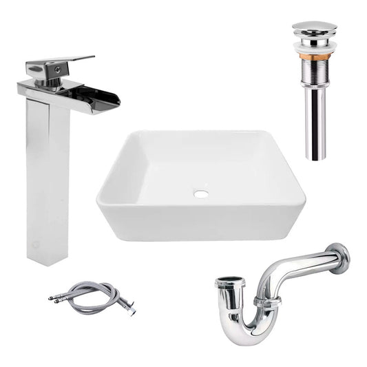 Combo Lavamanos Rectang.+griferia Monocontrol+push+sifon Gf9