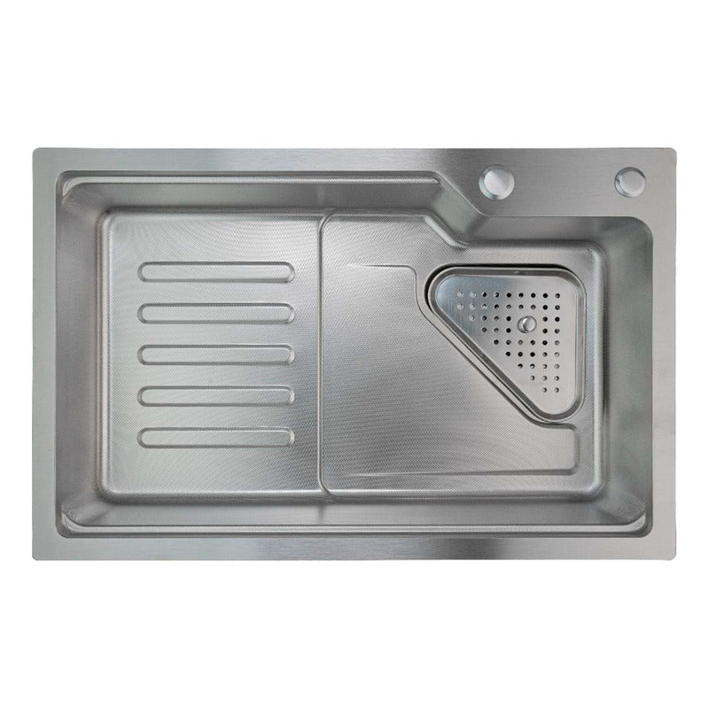 Lavaplatos Acero Plateado Sistema De Riel 68x45cm+accesorios