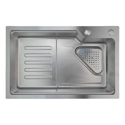 Lavaplatos Acero Plateado Sistema De Riel 68x45cm+accesorios