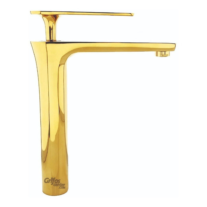 Grifo Monocontrol Lavamanos Alto Oro