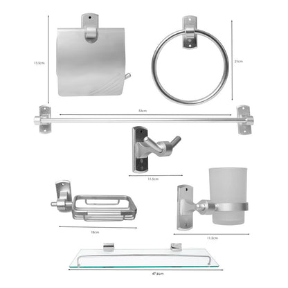 Juego De Accesorios Para Baño Gris En Alumino X7