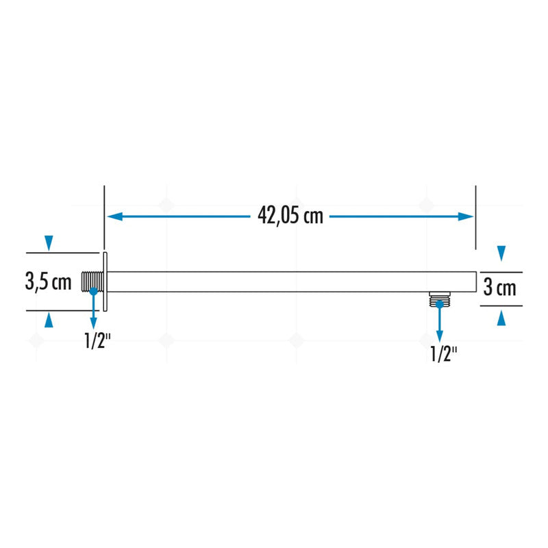 Regadera Ducha Negra Acero Inox.cuadrada 20cm-incluye Tubo