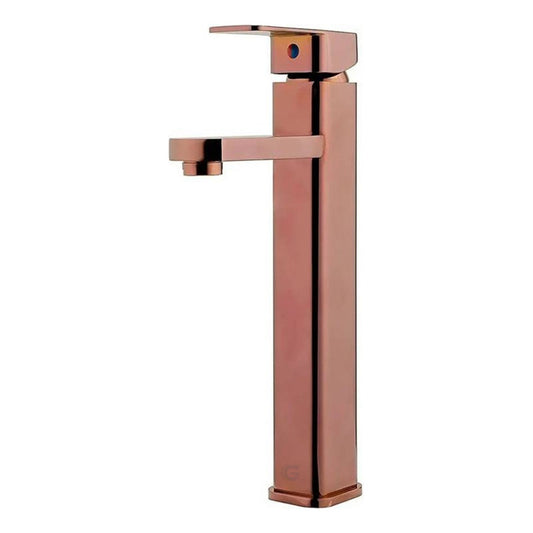 Grifería Monocontrol Alta Cuadrada Rose Gold