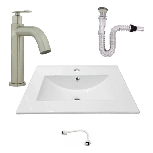Kit Placa Lavam. 61*46.5cm+griferia Agua Fria+push Flex.15