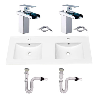 Kit Placa Doble Lavam.121*46.5cm+griferia Monoc+push Flex8