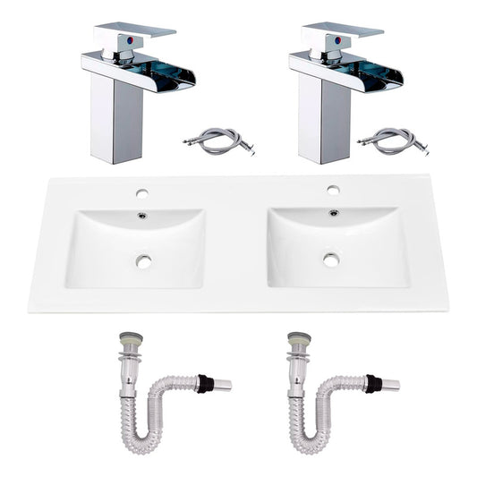 Kit Placa Doble Lavam.121*46.5cm+griferia Monoc+push Flex8