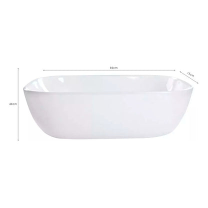 Lavamanos Sobreponer Rectangular En Porcelana Blanco.