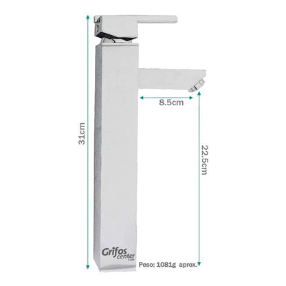 Grifería Monocontrol Lavamanos Cuello Recto Cubik
