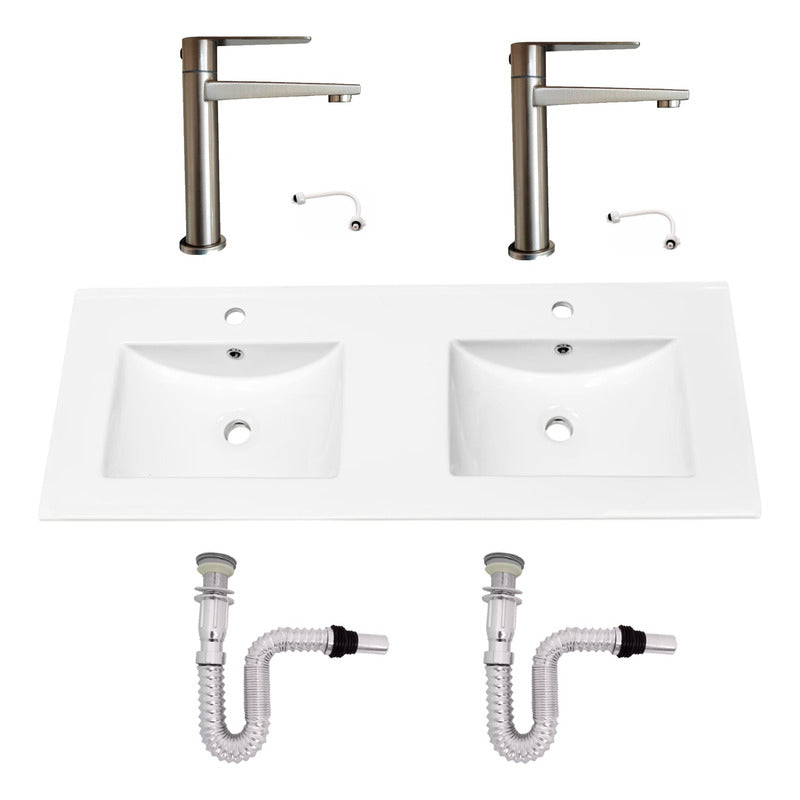 Kit Placa Doble Lavam.121*46.5cm+grif.ag.fria+push Flex12