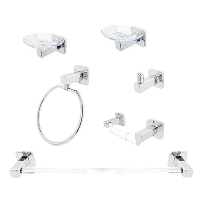 Juego Accesorios Baño 6 Piezas Cromo