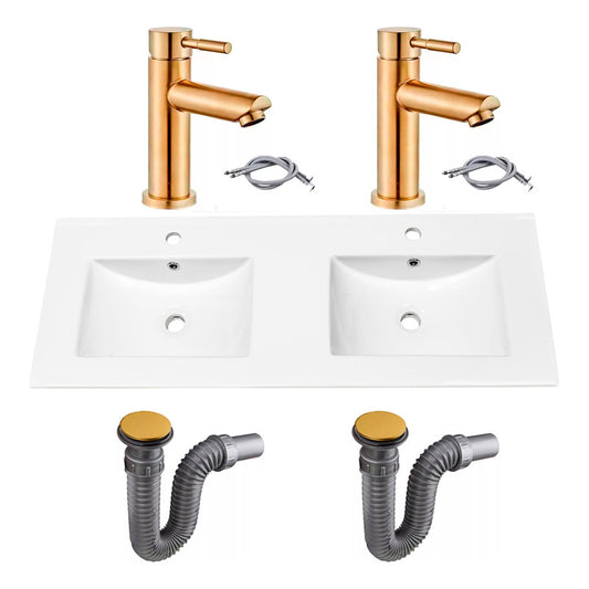 Combo Placa Doble Lavam.121*46,5cm+grifo Monoc.+push Oro3