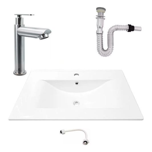 Kit Placa Lavamanos 71*46.5cm+griferia Agua Fria+push Flex.6