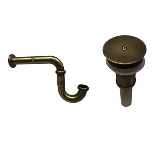 Sifón + Desagüe Lavamanos Bronce Antiguo
