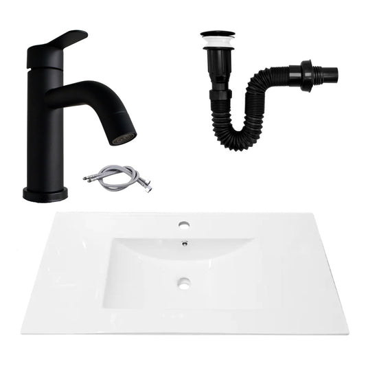 Combo Placa Lavamanos 91*46,5cm+grif.monocontrol+push Negro6