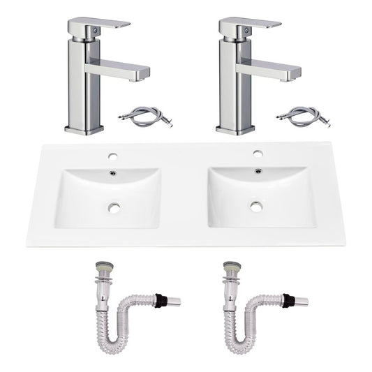 Kit Placa Doble Lavam.121*46.5cm+griferia Monoc+push Flex27